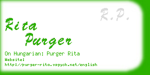 rita purger business card